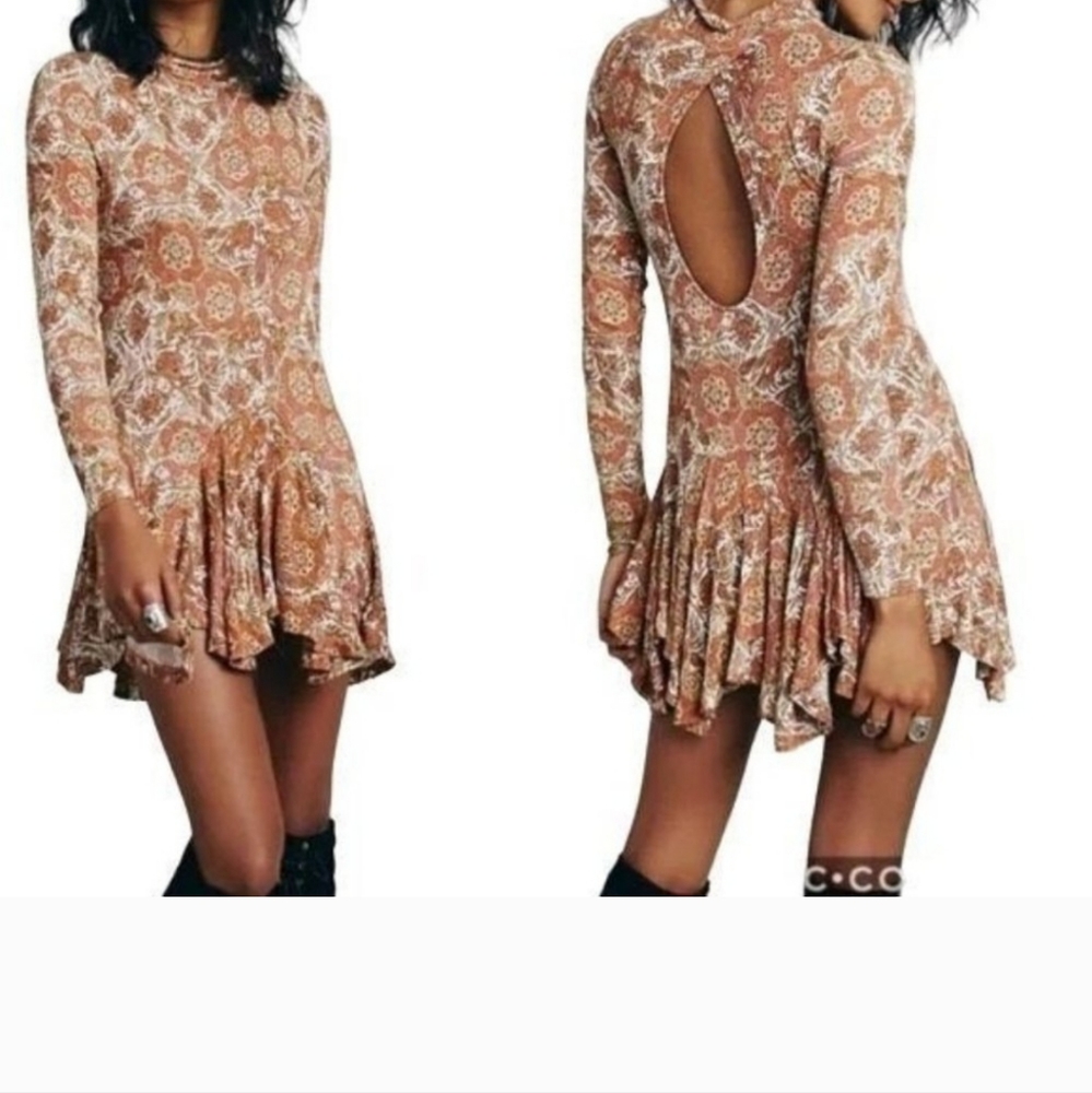 Free people Annabelle orange tunic dress